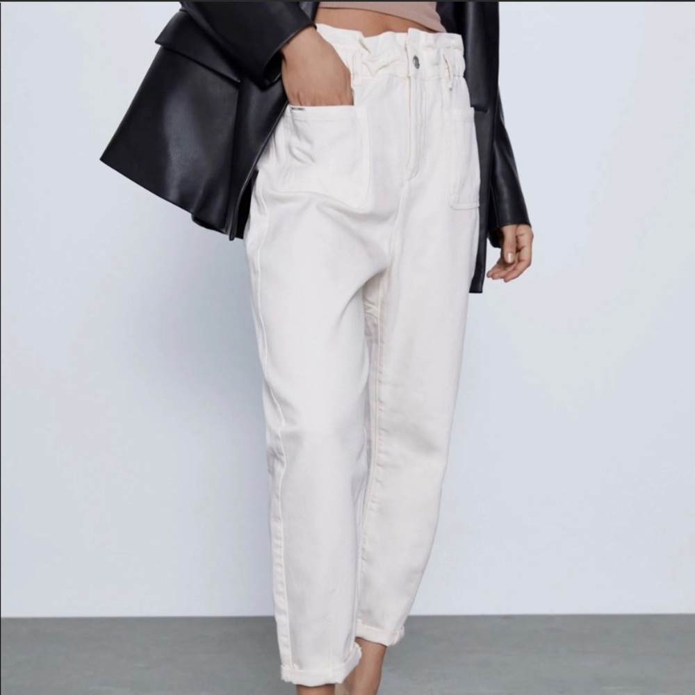 Zara Baggy Paperbag Waist Jeans - NWOT